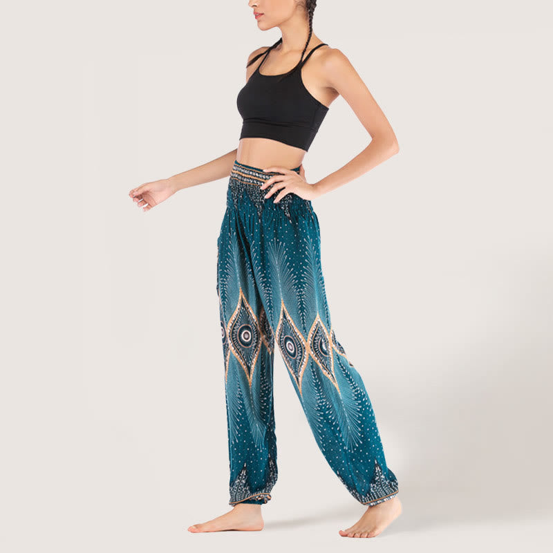 Olivenorma Boho Mandala Viscose Women's Elastic Waist Harem Pants - image 3