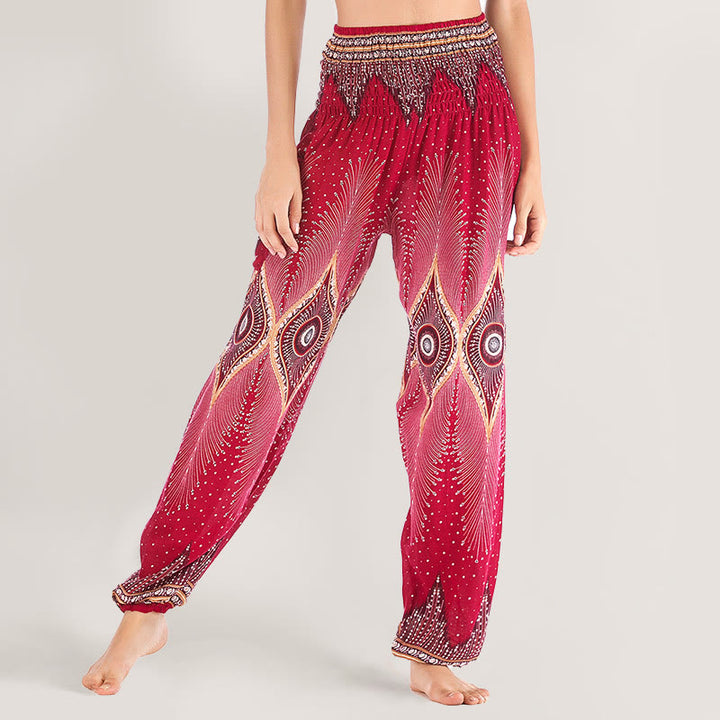 Olivenorma Boho Mandala Viscose Women's Elastic Waist Harem Pants - image 26