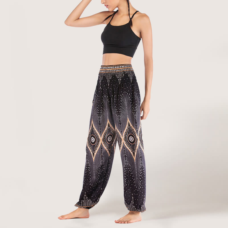 Olivenorma Boho Mandala Viscose Women's Elastic Waist Harem Pants - image 14