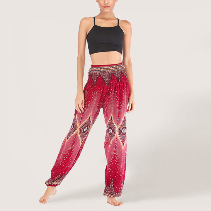Olivenorma Boho Mandala Viscose Women's Elastic Waist Harem Pants - image 19