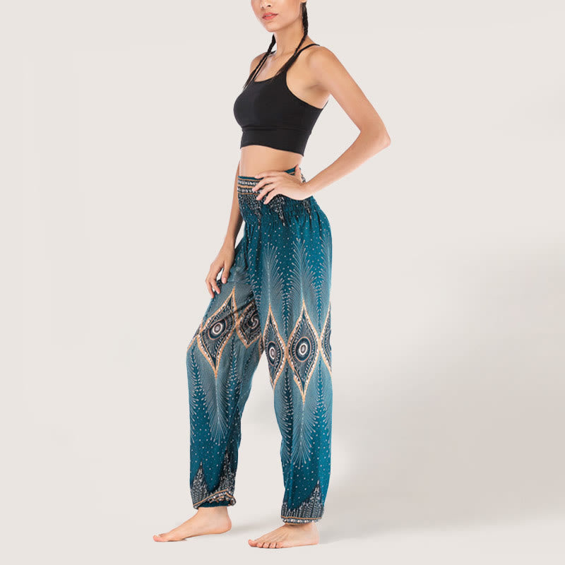 Olivenorma Boho Mandala Viscose Women's Elastic Waist Harem Pants - image 6