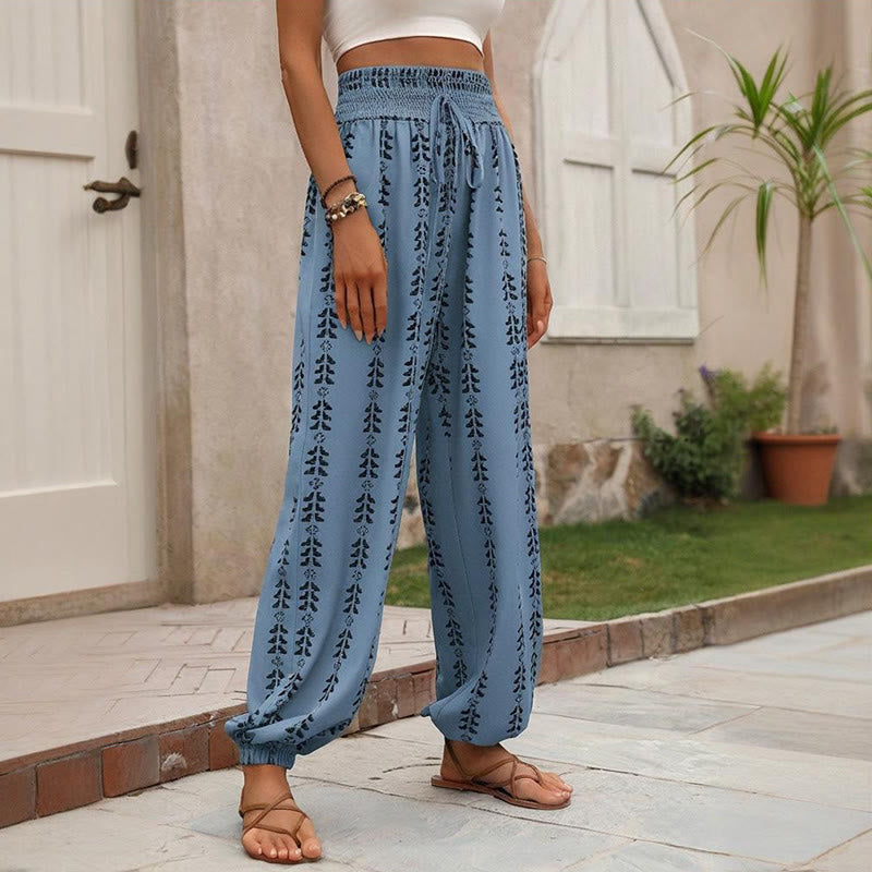 Olivenorma Flowy Print Harem Polyester Pants - image 12