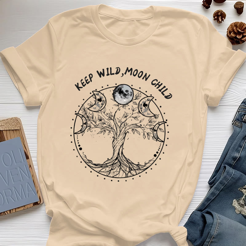 Olivenorma "KEEP WILD, MOON CHILD" Tree of Life Moon Phase T-Shirts - Yellow - 2XL - image 9