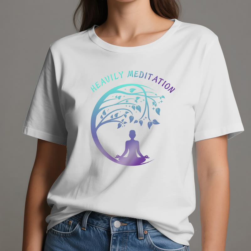 Olivenorma "HEAVILY MEDITATION" Tree of Life Yoga T-Shirt  - image 2