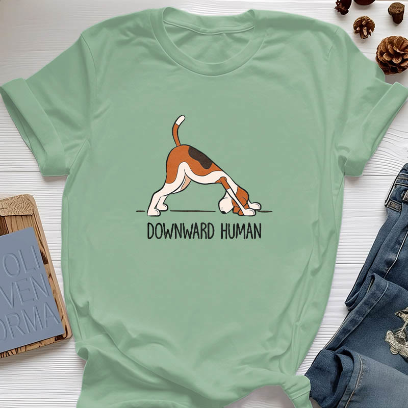 Olivenorma Downward Human Yoga T-Shirt - Light Green - 2XL - image 16