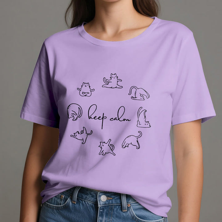 Olivenorma Cute Funny Cat Yoga T-Shirt - image 15