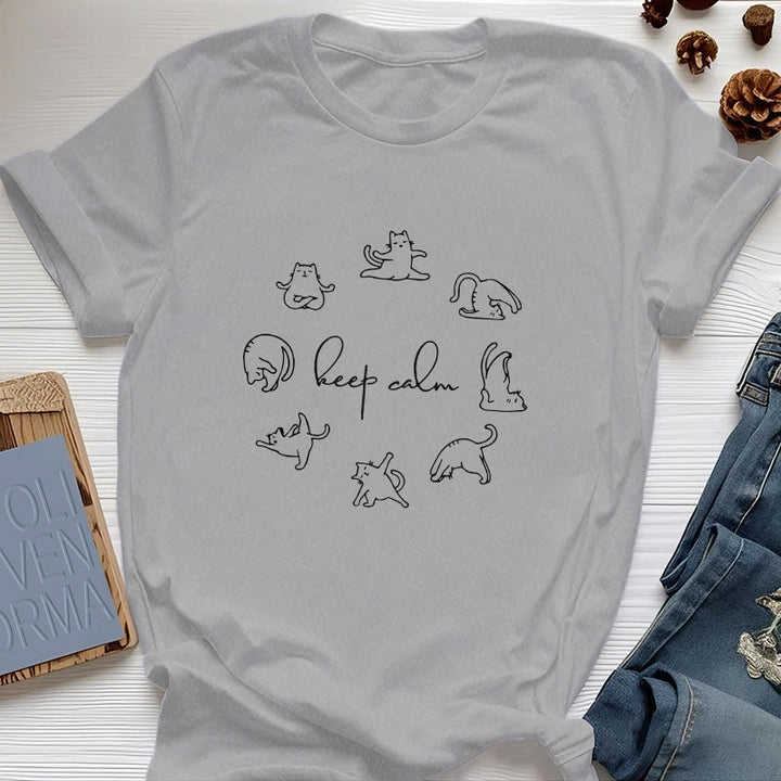 Olivenorma Cute Funny Cat Yoga T-Shirt