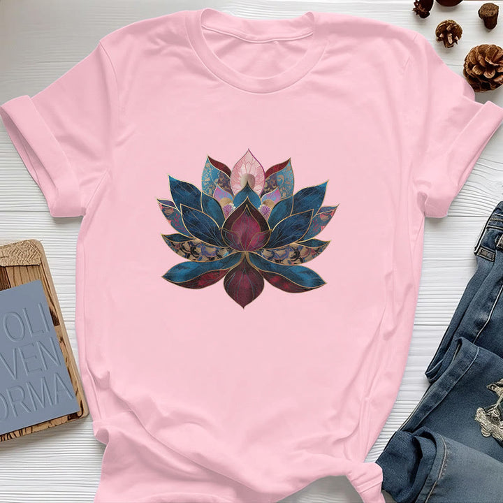 Olivenorma Lotus Flower Buddhism Zen T-Shirt - Pink - 2XL - image 12