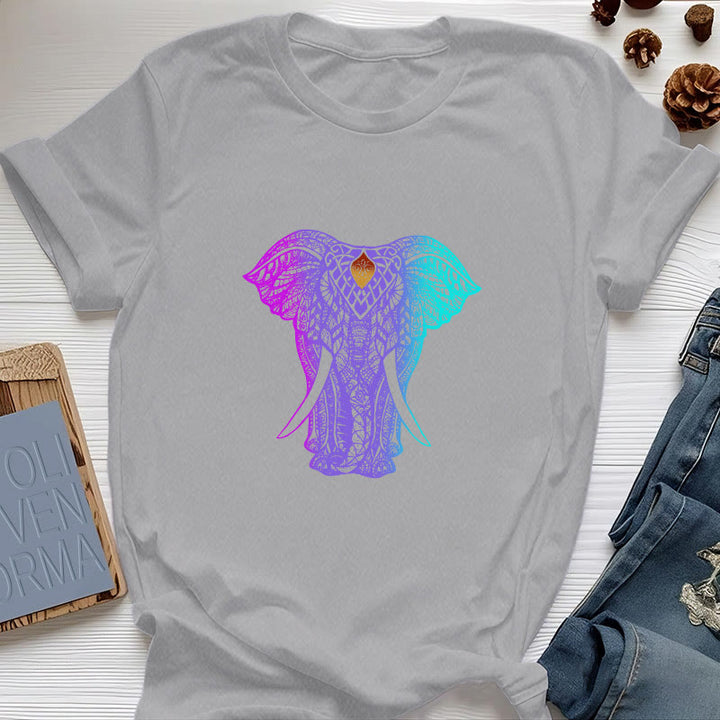 Olivenorma Mandala Elephant Yoga T-Shirt - Gray - 2XL - image 6