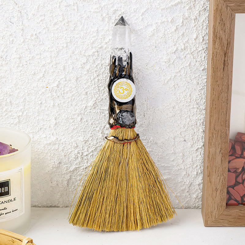 Olivenorma Natural Gemstone Prism Chakra Witches Broom Decoration - Clear Crystal - image 2