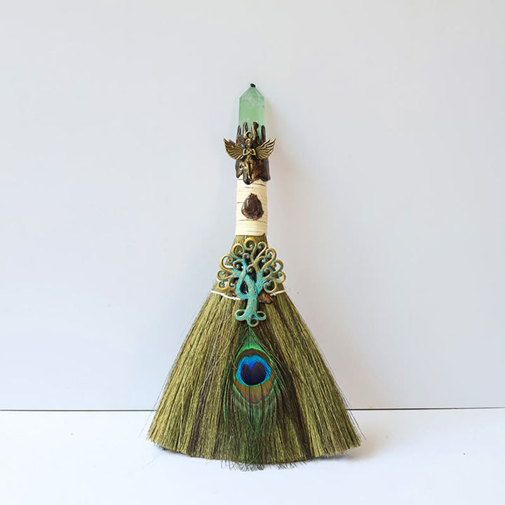 Olivenorma Tree of Life Angel Magical Broom Gemstone Decoration - Fluorite - image 9