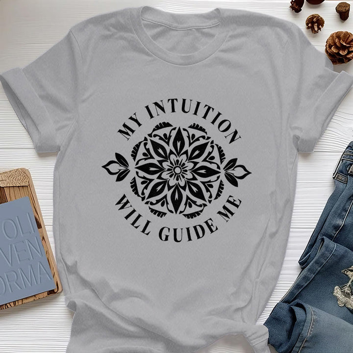 Olivenorma "MY INTUITION WILL GUIDE ME" Floral T-Shirt - Gray - 2XL - image 9