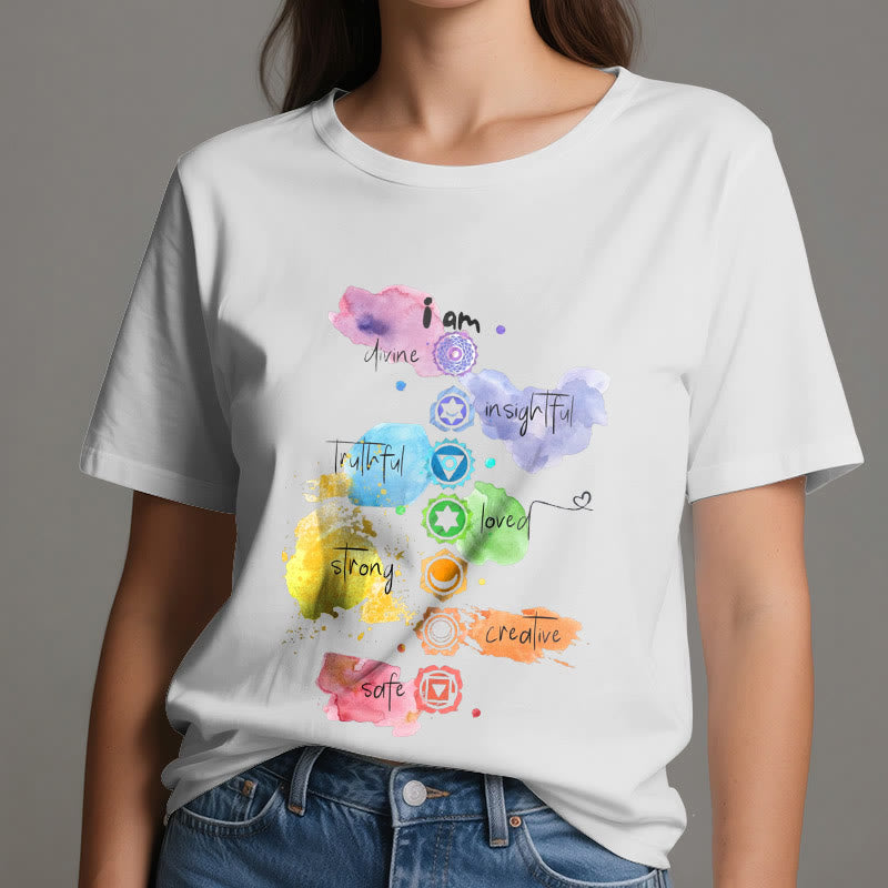 Olivenorma "I AM" 7 Chakra Energy Yoga T-Shirt - image 2