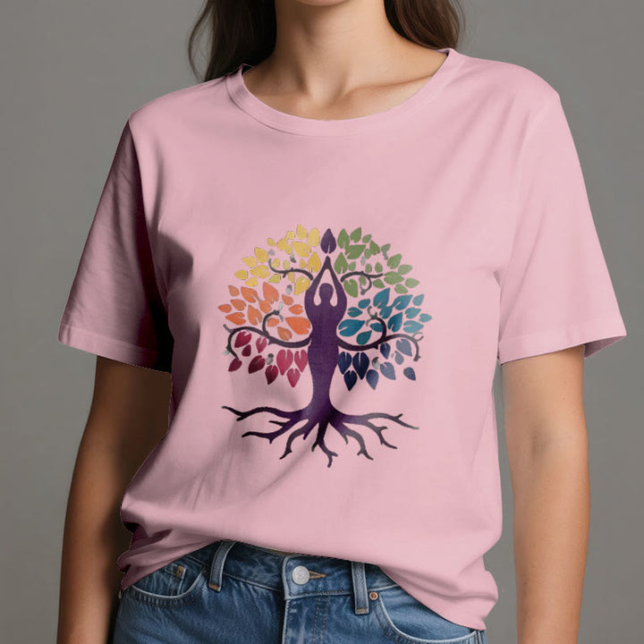 Olivenorma Yoga Tree Spiritual Cotton Tee T-Shirt - image 14