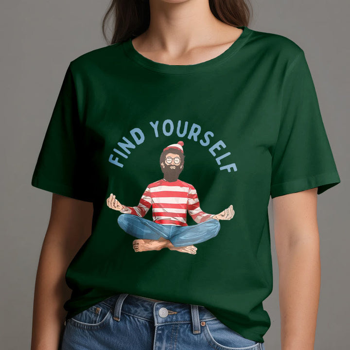Olivenorma "FIND YOURSELF" Meditation Spiritual Cotton Tee T-Shirt - image 20