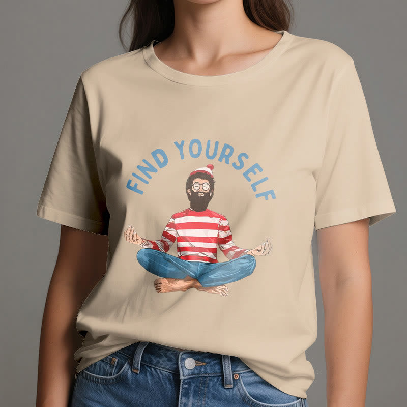 Olivenorma "FIND YOURSELF" Meditation Spiritual Cotton Tee T-Shirt - image 12