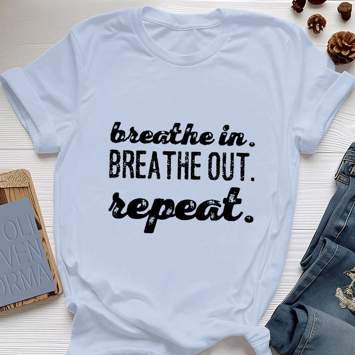 Olivenorma "BREATHE IN, BREATHE OUT" Meditation Spiritual Tee T-Shirt - Blue - 2XL - image 11
