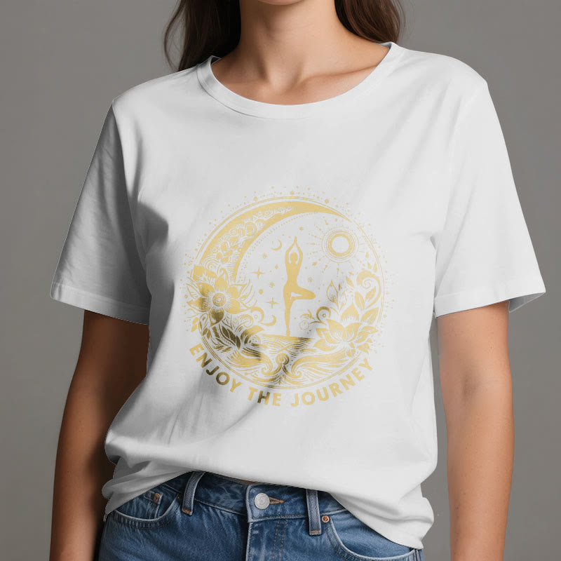 Olivenorma "ENJOY THE JOURNEY" Yoga Spiritual Tee T-Shirt - image 6