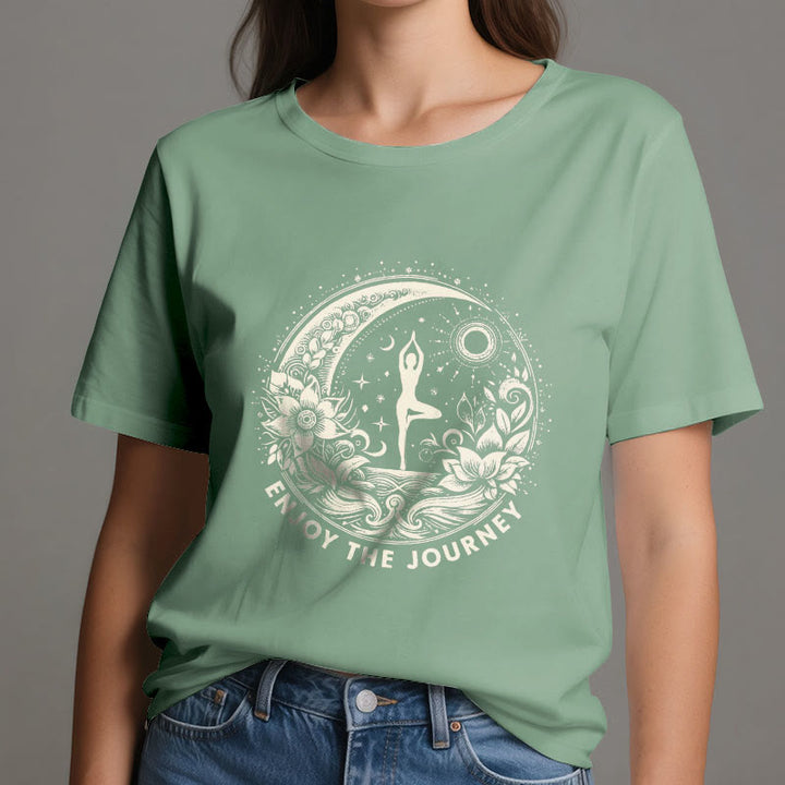 Olivenorma "ENJOY THE JOURNEY" Yoga Spiritual Tee T-Shirt - image 1