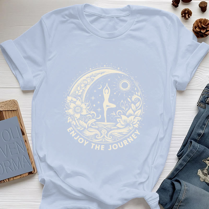 Olivenorma "ENJOY THE JOURNEY" Yoga Spiritual Tee T-Shirt - Blue - 2XL - image 13