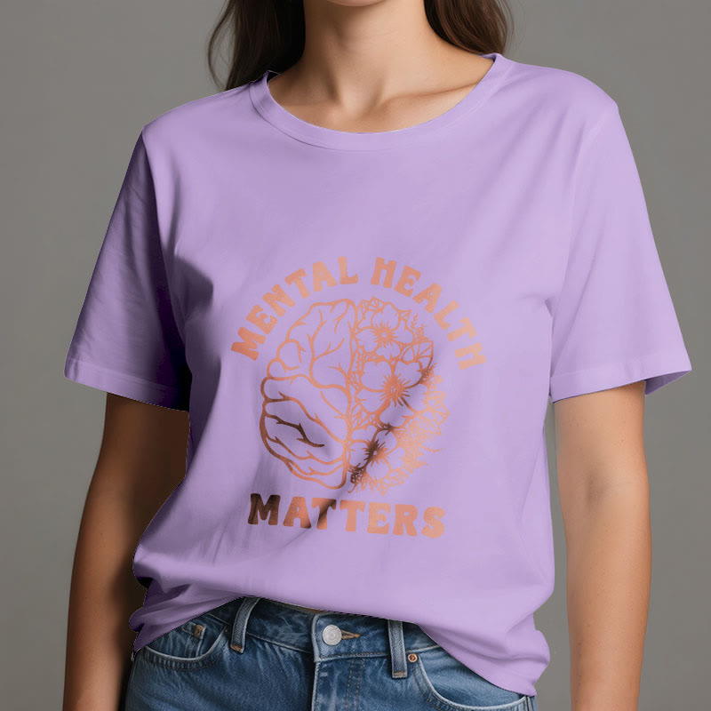 Olivenorma "MENTAL HEALTH MATTERS" Inspirational Cotton T-Shirt - image 2