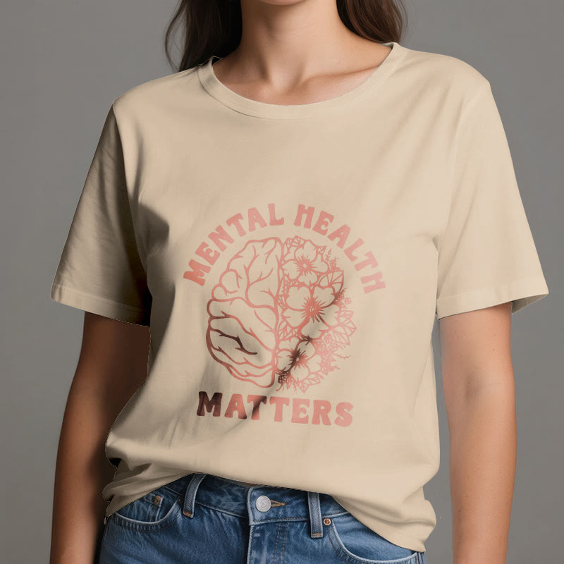 Olivenorma "MENTAL HEALTH MATTERS" Inspirational Cotton T-Shirt - image 12