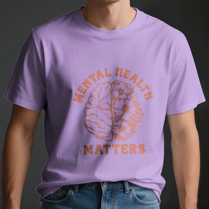 Olivenorma "MENTAL HEALTH MATTERS" Inspirational Cotton T-Shirt - image 3