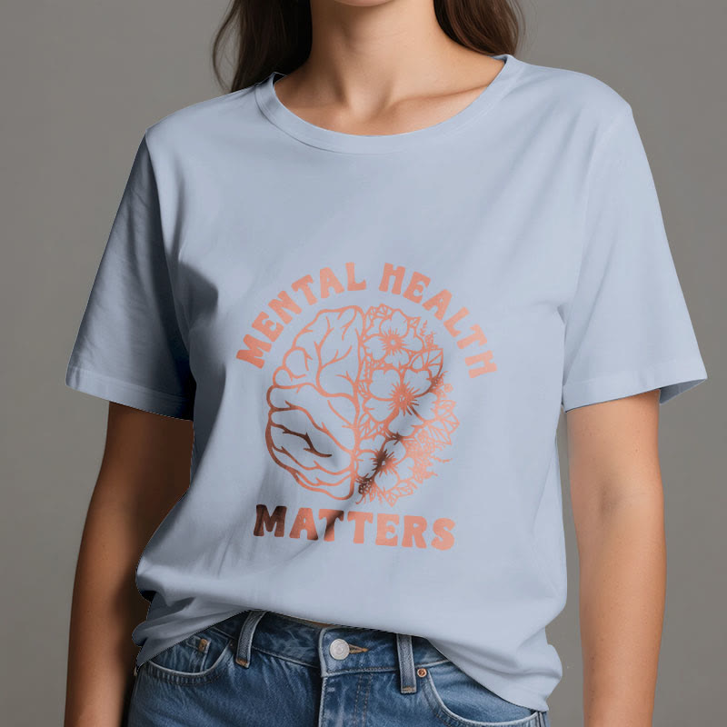 Olivenorma "MENTAL HEALTH MATTERS" Inspirational Cotton T-Shirt - image 14