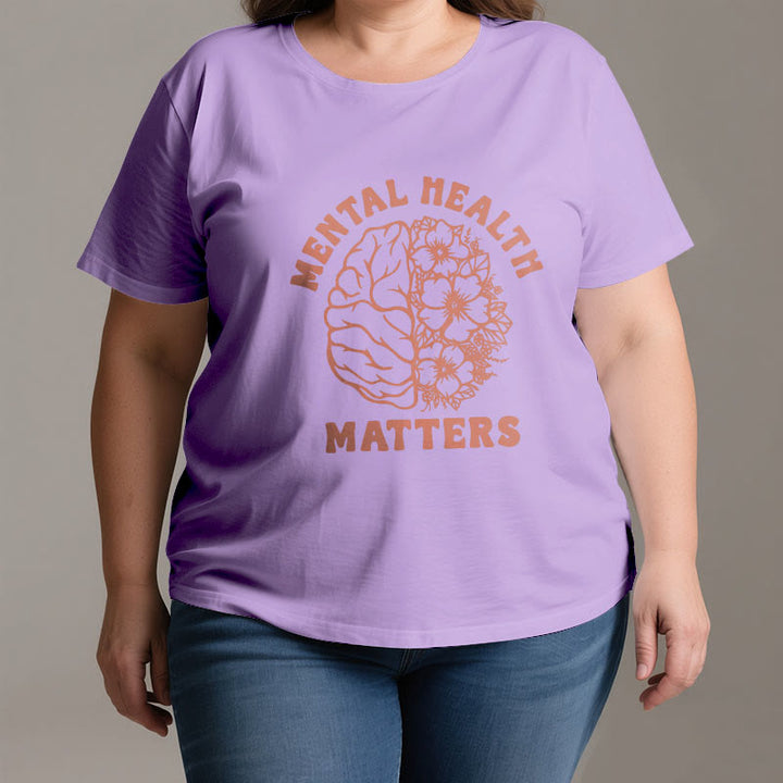 Olivenorma "MENTAL HEALTH MATTERS" Inspirational Cotton T-Shirt - image 2