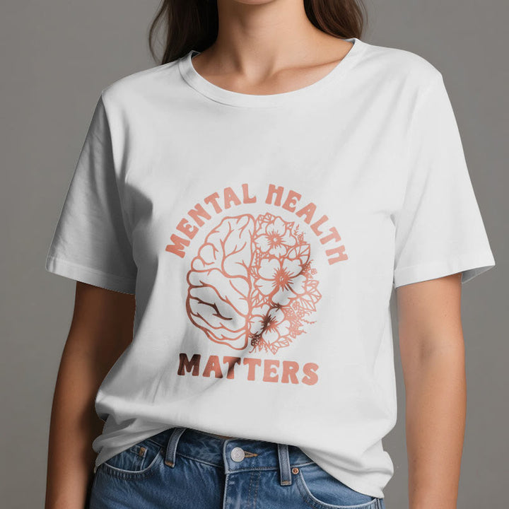 Olivenorma "MENTAL HEALTH MATTERS" Inspirational Cotton T-Shirt - image 6