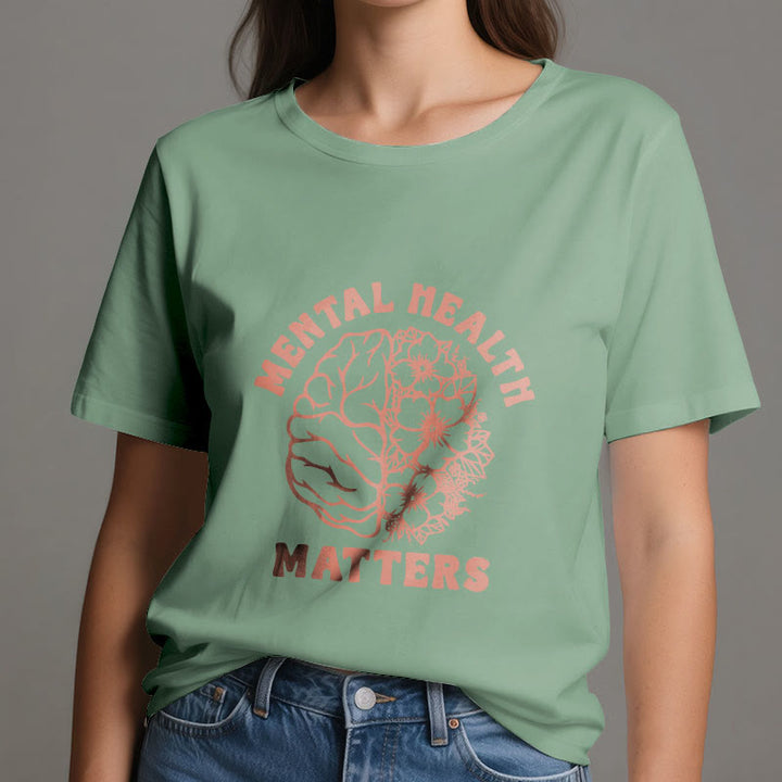 Olivenorma "MENTAL HEALTH MATTERS" Inspirational Cotton T-Shirt - image 18