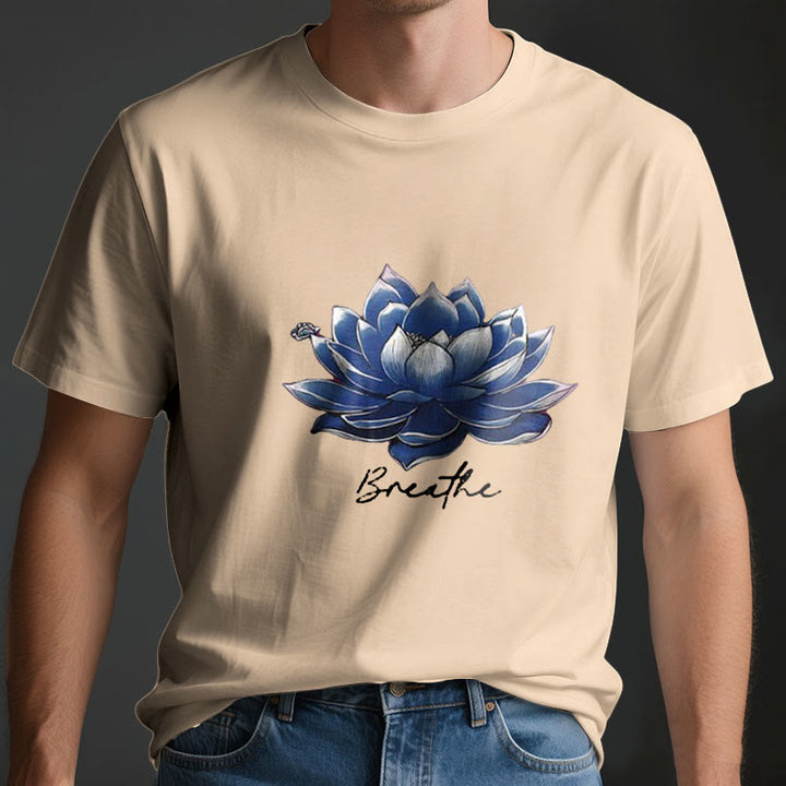 Olivenorma "BREATHE" Lotus Yoga Apparel Spiritual Tee T-Shirt - image 3