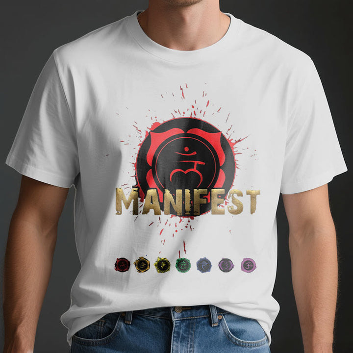Olivenorma Unisex "MANIFEST" Throat Chakra Short Sleeve T-Shirt - image 25