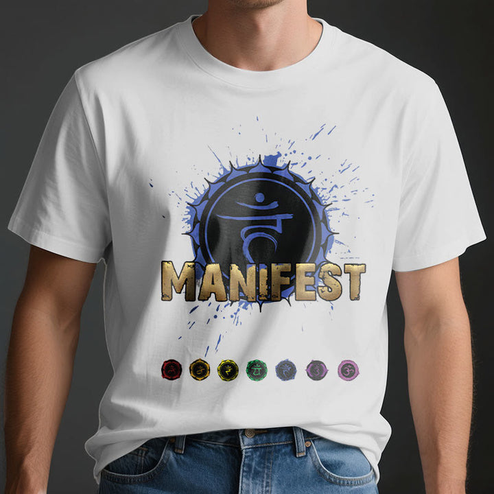 Olivenorma Unisex "MANIFEST" Throat Chakra Short Sleeve T-Shirt - image 13