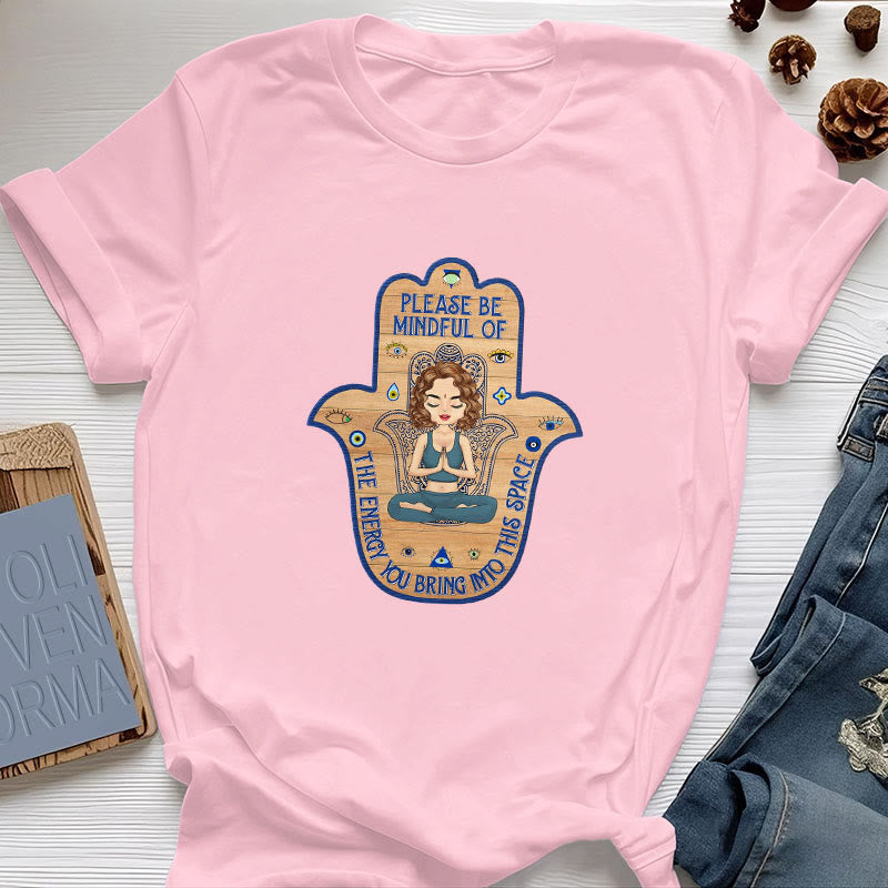 Olivenorma Hamsa Hand Meditation Protection Spiritual T-Shirt - Pink - 2XL - image 13