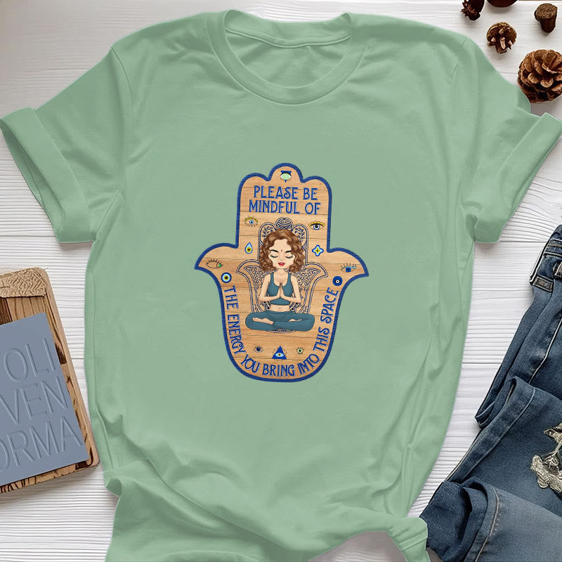 Olivenorma Hamsa Hand Meditation Protection Spiritual T-Shirt - Light Green - 2XL - image 17