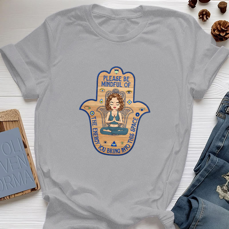 Olivenorma Hamsa Hand Meditation Protection Spiritual T-Shirt - Gray - 2XL - image 7
