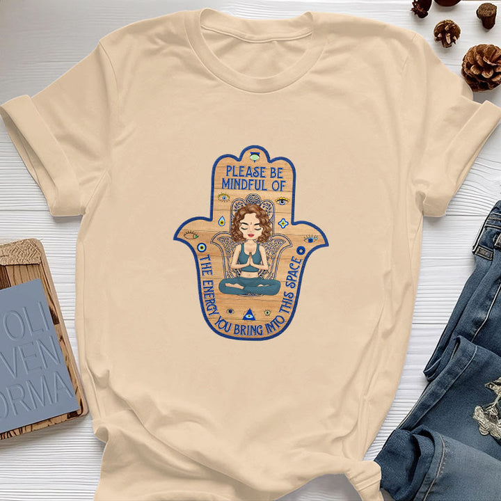 Olivenorma Hamsa Hand Meditation Protection Spiritual T-Shirt - Yellow - 2XL - image 9