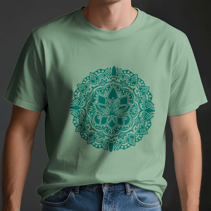 Olivenorma Green Lotus Print T-Shirt - image 17