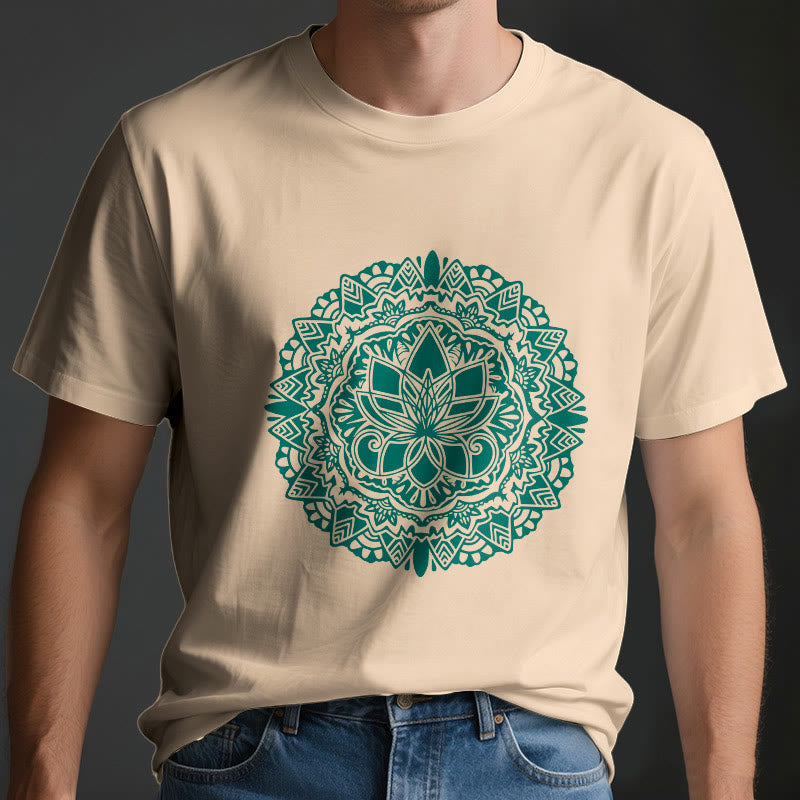 Olivenorma Green Lotus Print T-Shirt - image 9