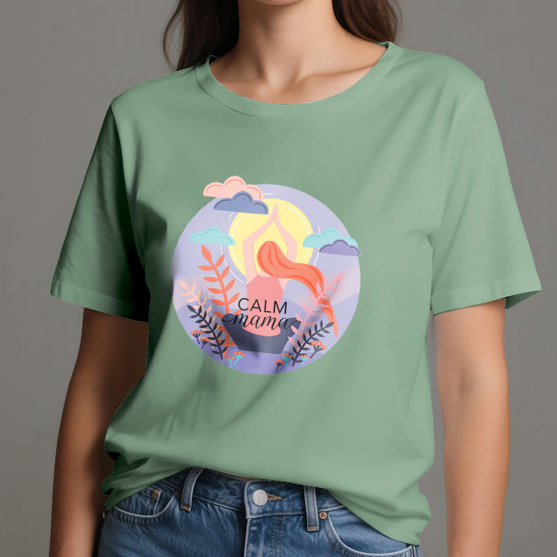 Olivenorma Calm Mama Print Yoga T-Shirt - image 16