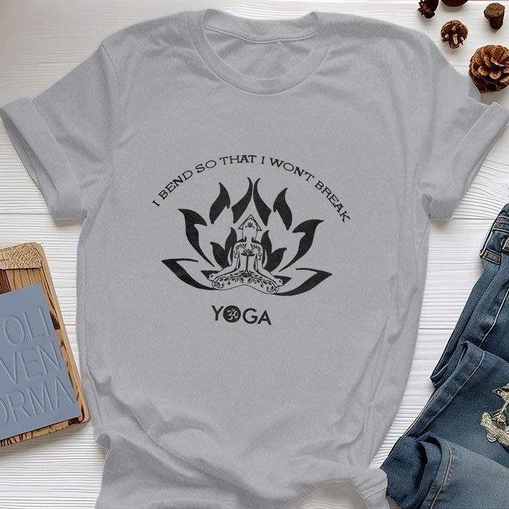 Olivenorma "I Bend So That I Won't Break" Yoga T-Shirt - Gray - 2XL - image 8