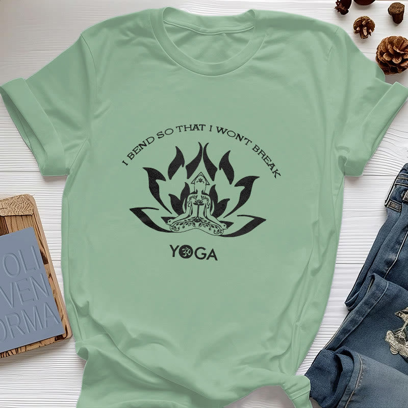 Olivenorma "I Bend So That I Won't Break" Yoga T-Shirt - Light Green - 2XL - image 16
