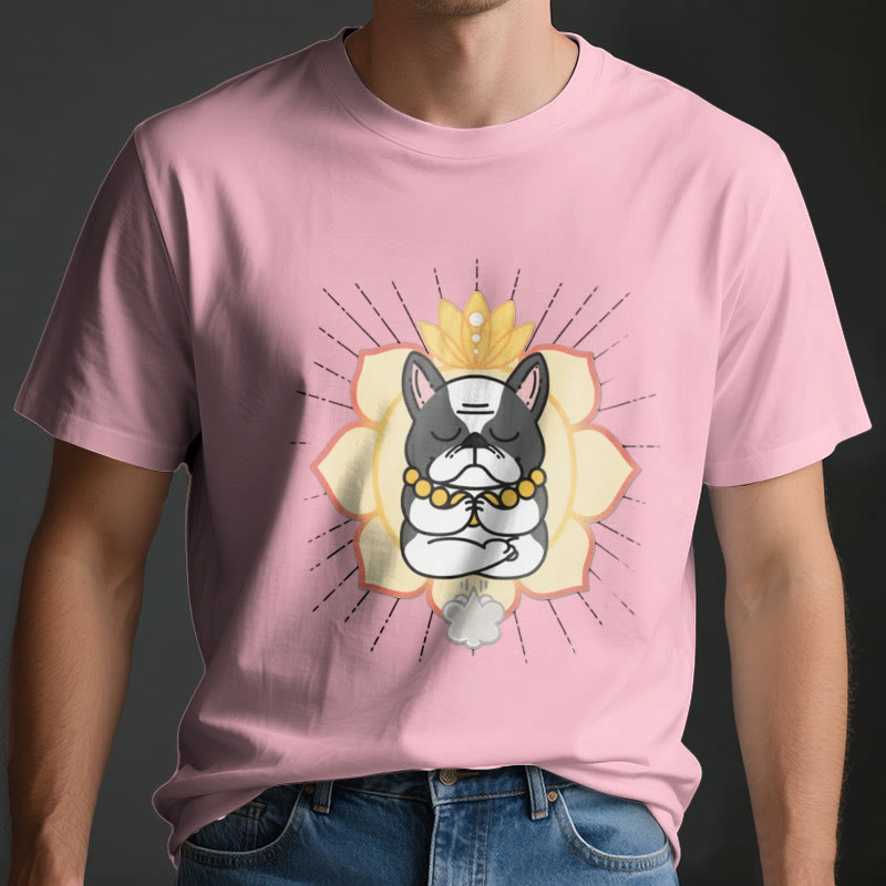 Olivenorma Yoga Meditation French Bulldog Print T-Shirt - image 17