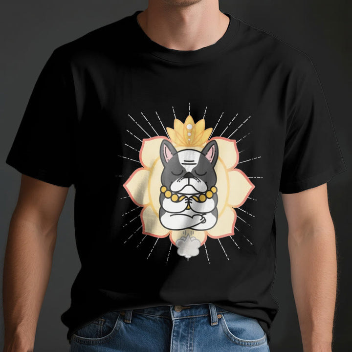 Olivenorma Yoga Meditation French Bulldog Print T-Shirt - image 5