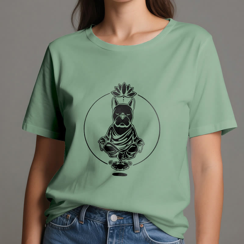 Olivenorma Zen Meditation French Bulldog Lotus T-Shirt - image 17