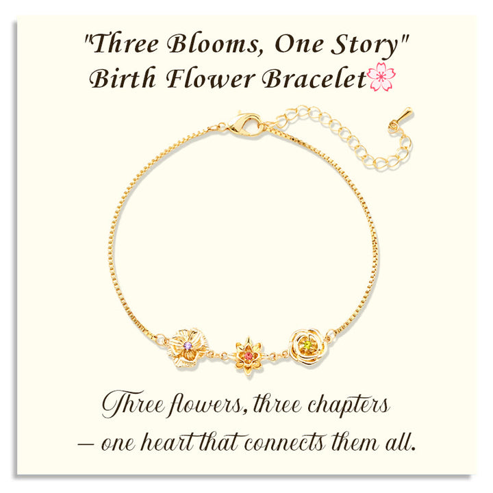 Olivenorma 1-7 Three-Dimensional Birth Flowers Bracelet