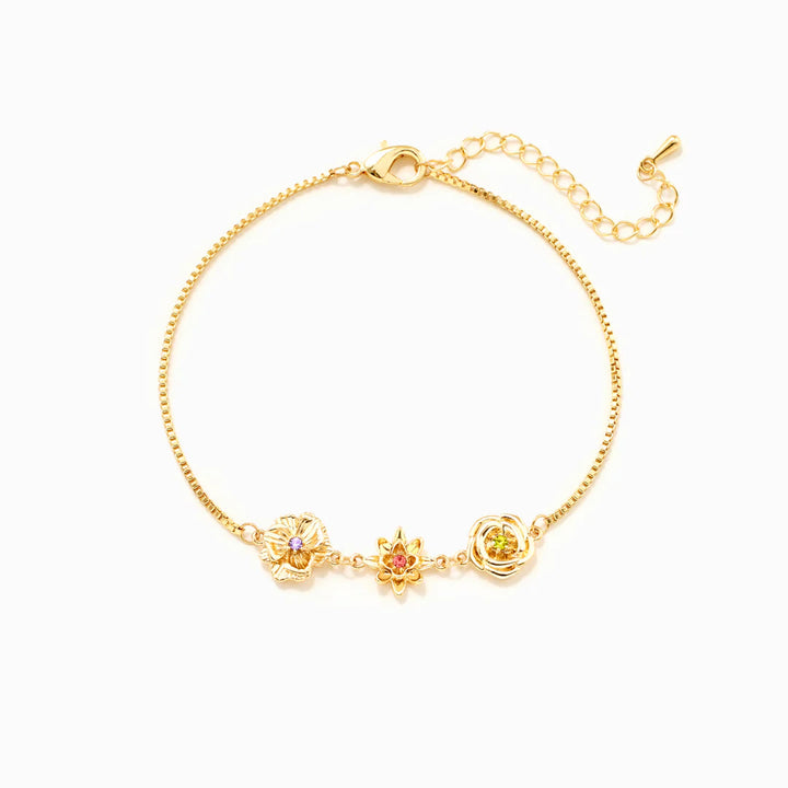 Olivenorma 1-7 Three-Dimensional Birth Flowers Bracelet