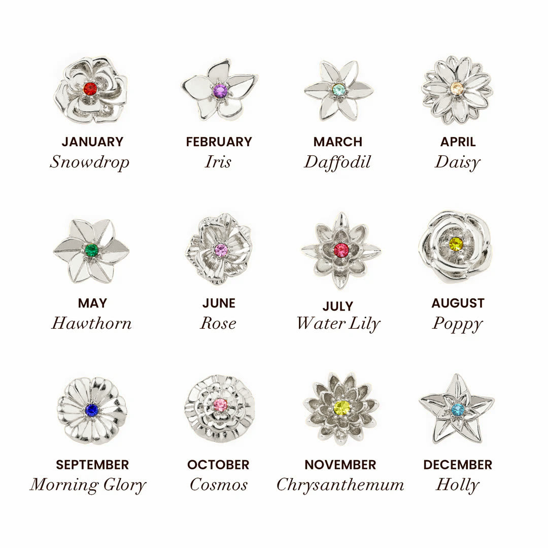 FREE Today: 1-3 Three-Dimensional Birth Flowers Bracelet - Silver - 3 - image 10