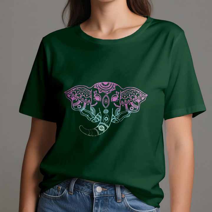 Olivenorma Mystic Elephant Mandala Cotton T-Shirt - image 19